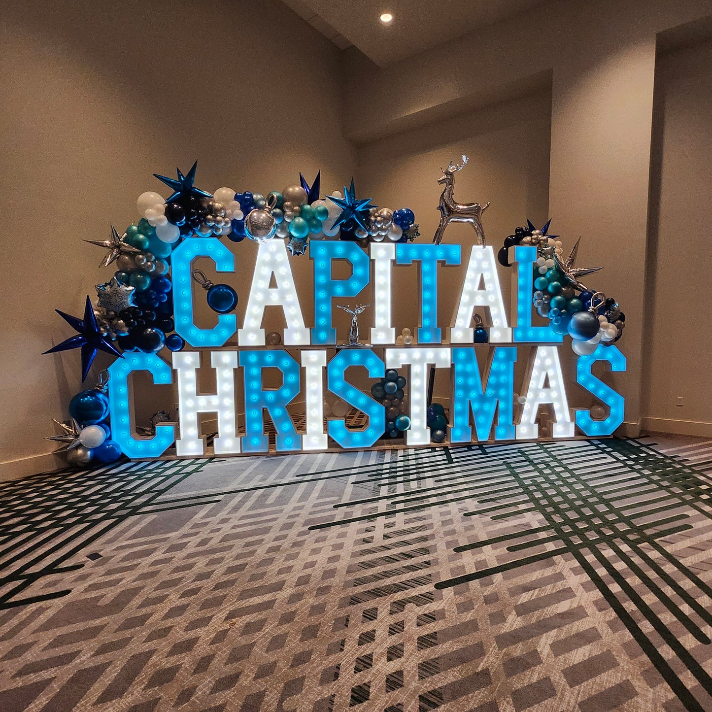 Blue, Silver, and White Winter Wonderland Balloons