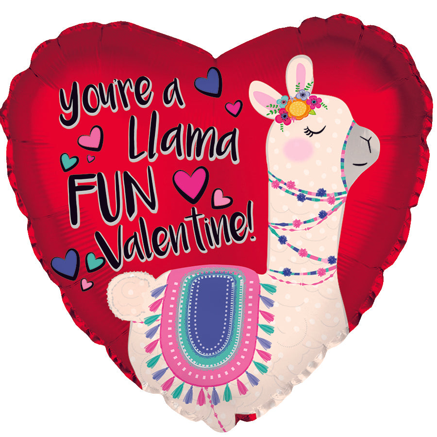 18" Valentine's Llama Fun