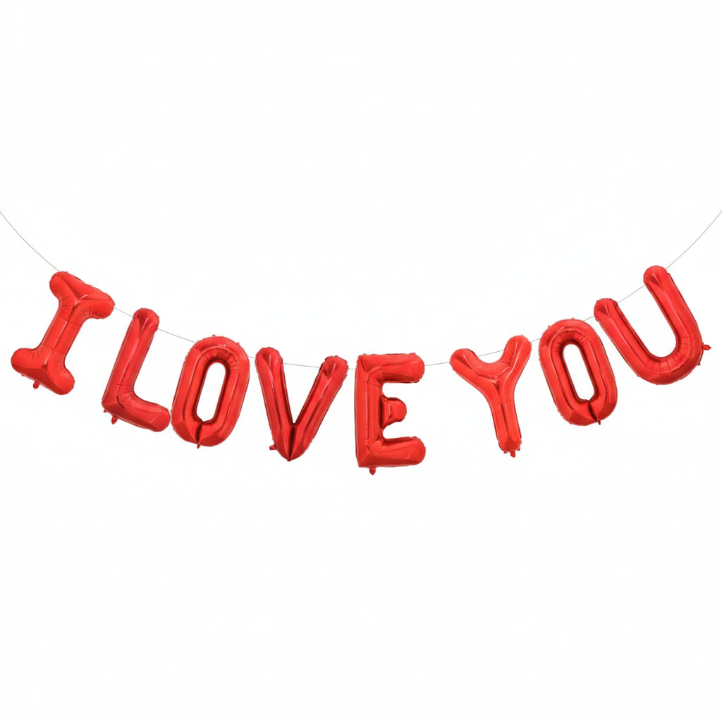 I Love You Balloon Banner
