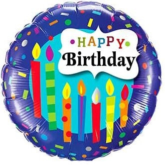 18" Blue Candles Birthday