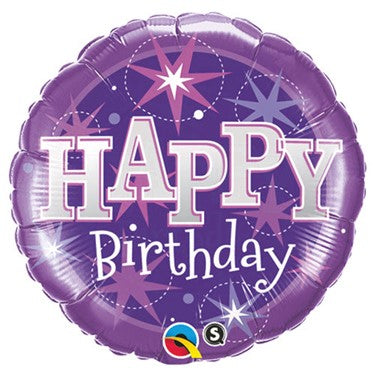 18" Birthday Purple Sparkle