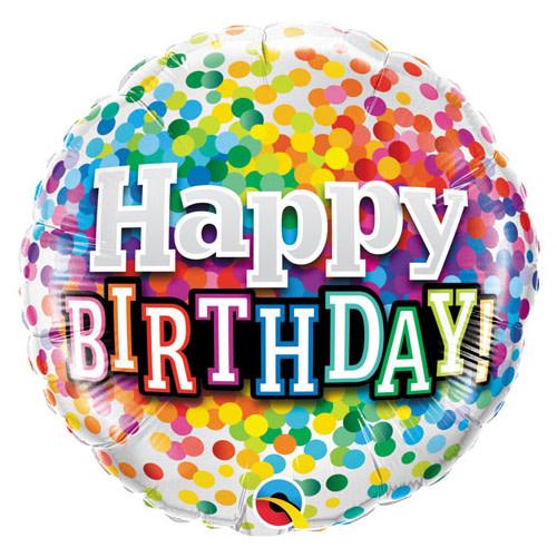 18″ BIRTHDAY RAINBOW CONFETTI