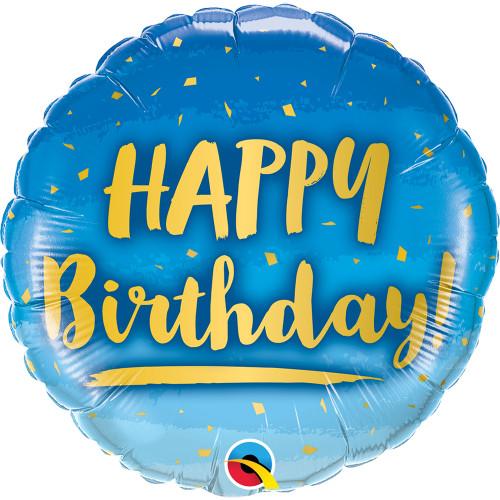 18″ BIRTHDAY GOLD & BLUE