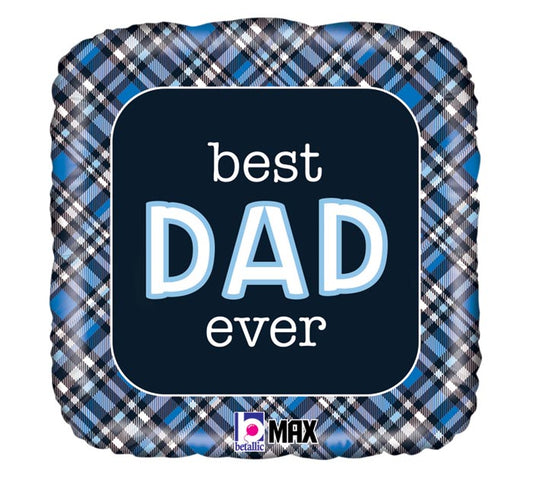 17" Best Dad Ever Plaid
