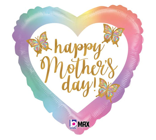 18" Butterflies Pastel Heart