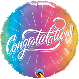 18" Congratulations Vibrant Ombre