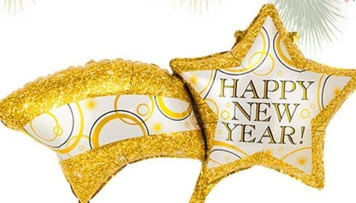 Happy New Years Sparkle Shooting Star