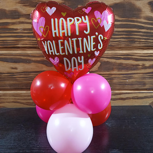 Love in Miniature: Air-Filled Valentine's Balloon Bouquet
