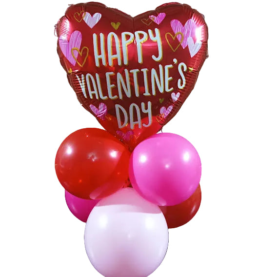 Love in Miniature: Air-Filled Valentine's Balloon Bouquet