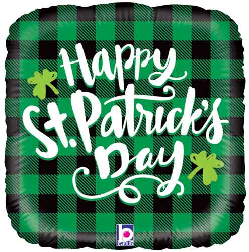 18"St Pats Buffalo Plaid