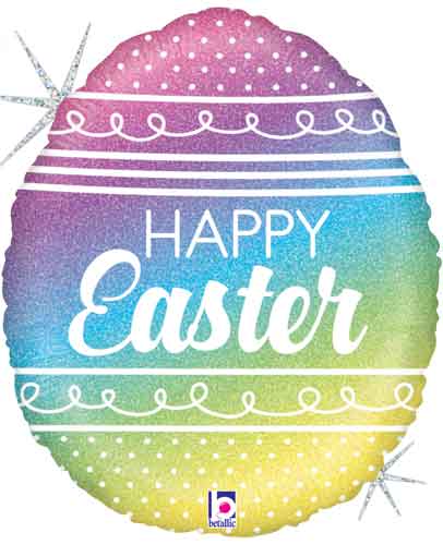 18in Pastel Rainbow Egg Mylar