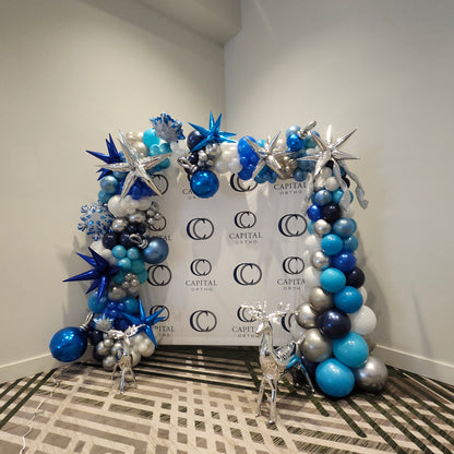 Blue, Silver, and White Winter Wonderland Balloons