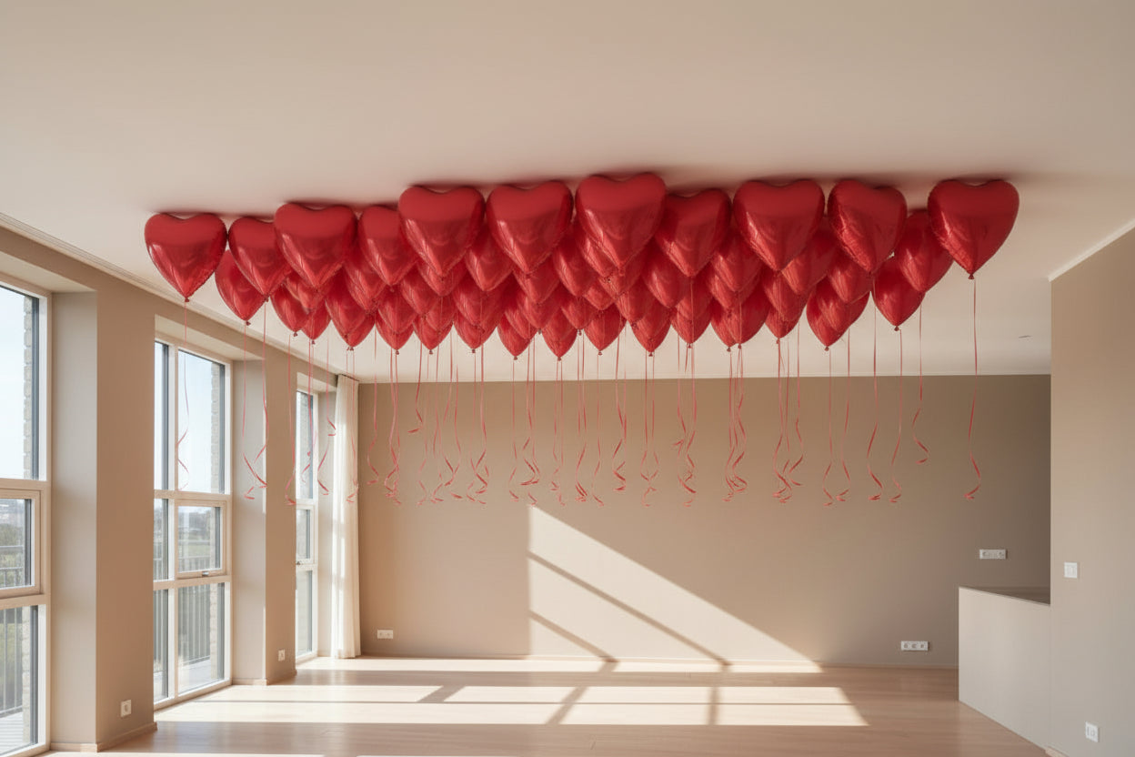 24ct Red Heart Ceiling Balloons