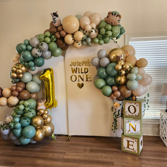 Cream, Gold, Browns, Greens, 11ft Half Arch
