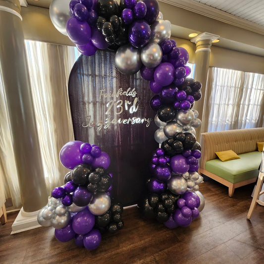 Purple Black and Silver Half Arch and Corner Accent