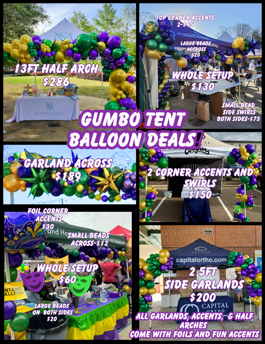 Mardi Gras Festival Tent Balloons 10X10 Tent