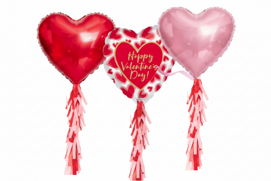 32" Hearts with Vday Tassels