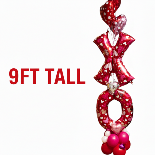 Valentine’s Day XO Balloon Column – 9ft Tall