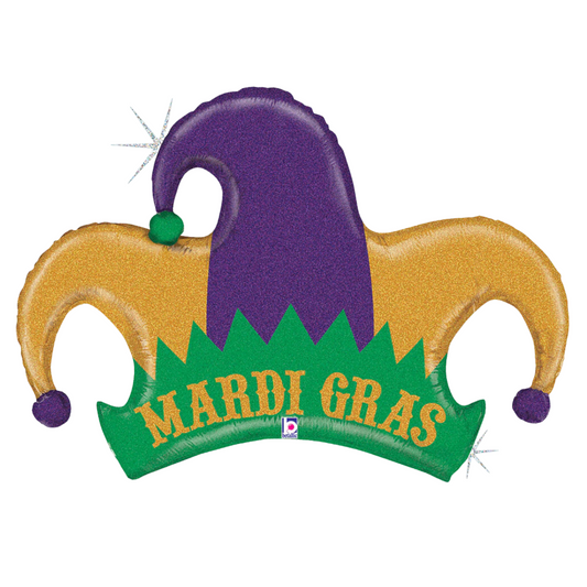 Mardi Gras Jester Hat Holographic 42"