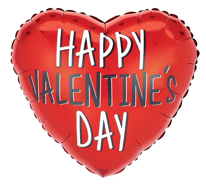17" Happy Valentine's Heart on Red
