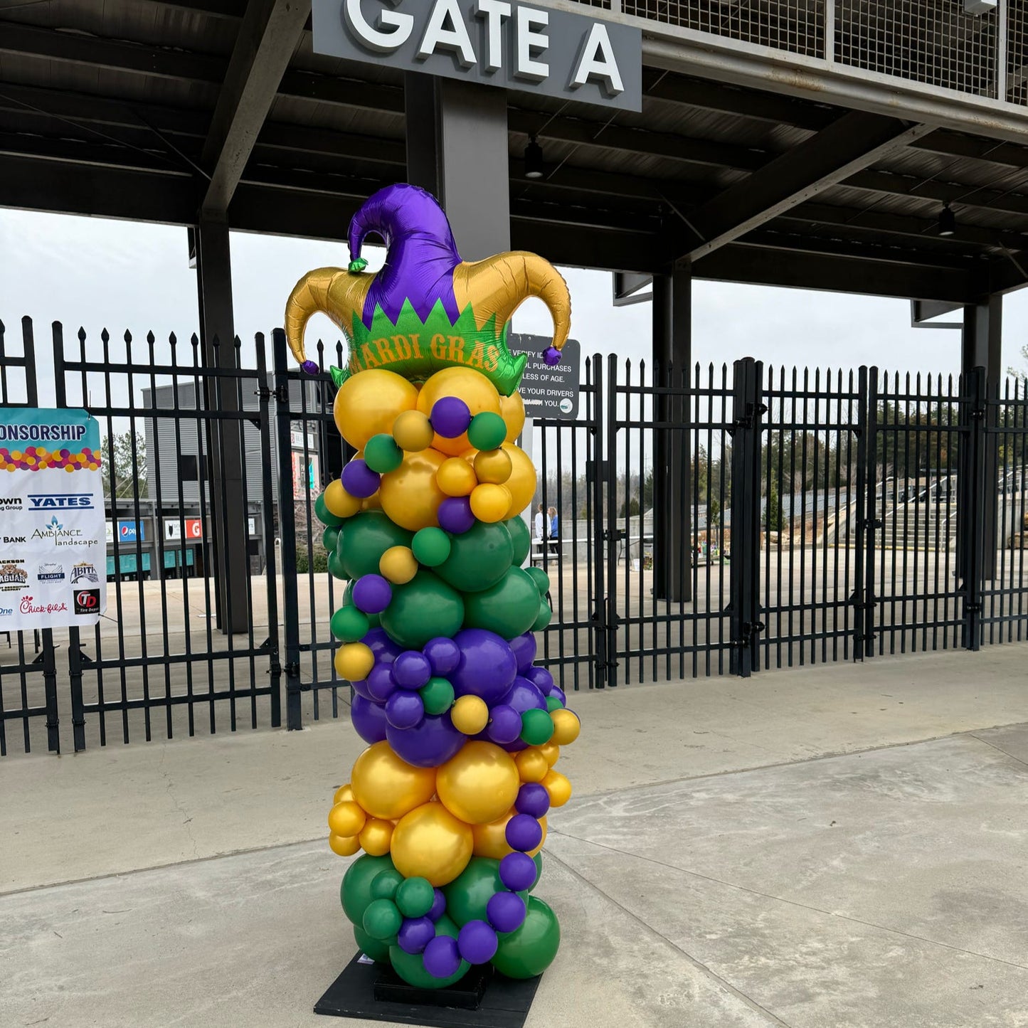 Mardi Gras Columns with Beads