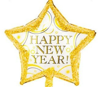 Happy New Years Sparkle Gold Star